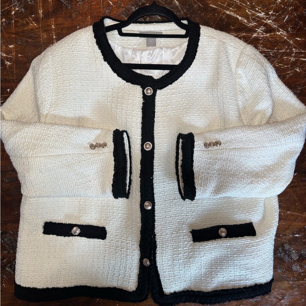 H&M Boucle Jacket In Cream